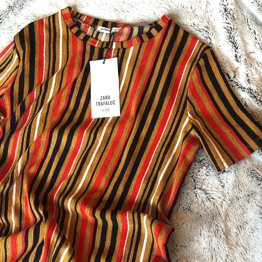 Striped Asymmetrical Hem Dress